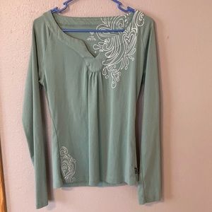 prAna Organic Cotton XL Long Sleeve Tee Sage Green